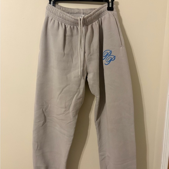Princess Polly Pants - Gray Sweatpants with Blue Princess Polly logo